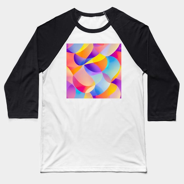 seamless Geometric pattern of curved shapes Baseball T-Shirt by mooonthemoon